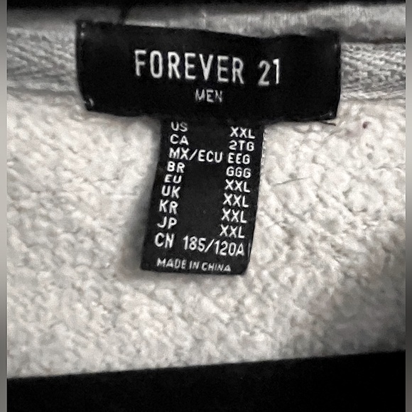 Forever 21 Mens Grey Zip Up Hoodie - Picture 3 of 3